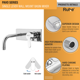 Pavo Single Lever Wall Mixer Faucet 3