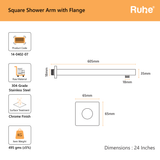 Square 304-Grade Shower Arm