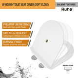 UF Round Toilet Seat Cover (Soft Close) -  by Ruhe®