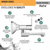 Demure Wall Mixer Brass Faucet (Non-Telephonic) - by Ruhe®