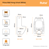 Prima Wall-Hung Urinal (White)