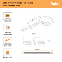 304-Grade Toilet Seat Jet Spray with Flat Nozzle & 1 Meter Tube