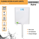 Atlantic Flushing Cistern 8 Ltr (White) features and benefits