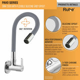 Pavo Wall Mount Kitchen Sink Tap with Coloured Flexible Silicone Spout