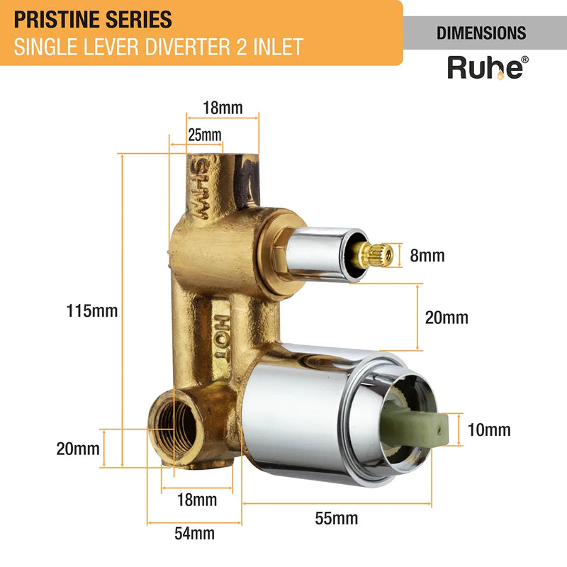 Pristine Single Lever 2-inlet Diverter (Complete Set) - by Ruhe
