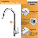 Pavo Deck Mount Kitchen Sink Tap with Small Swivel Spout