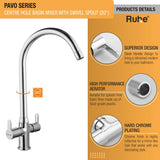 Pavo Deck Mount Wash Basin Mixer Tap with Swivel Spout