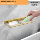 Ember Gold Double Soap Dish (Space Aluminium) installation