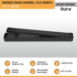 Tile-Insert Shower Drain Channel (2 Inches)