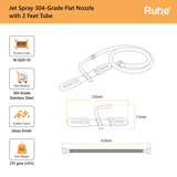 Jet Spray 304-Grade Flat Nozzle with 2 Feet Tube