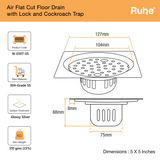 Air Flat Cut Floor Drain with Lock & Cockroach Trap