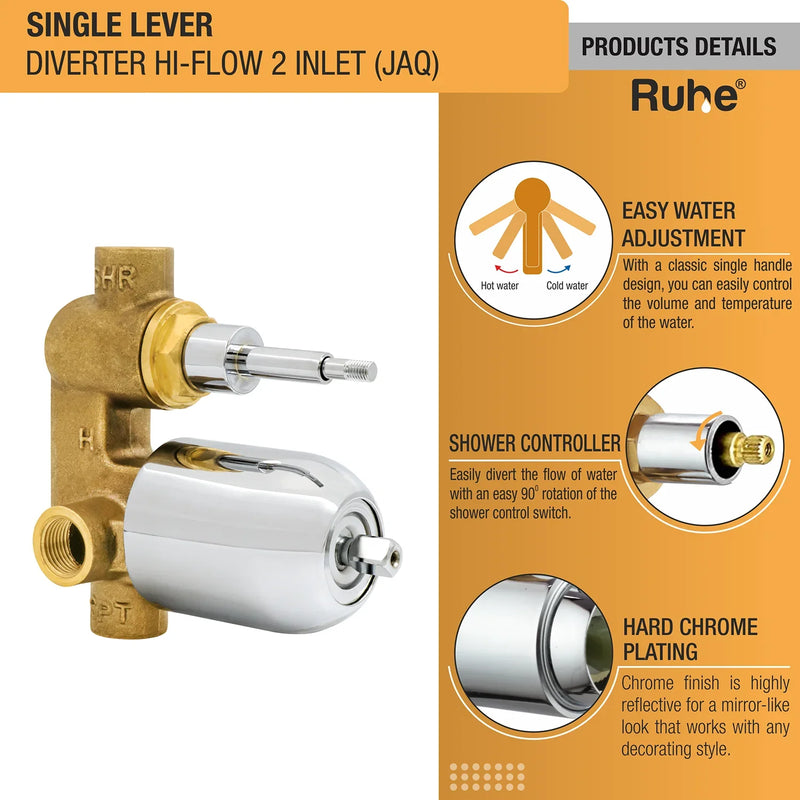 JAQ Single Lever 2-inlet High-Flow Diverter (Body Only)