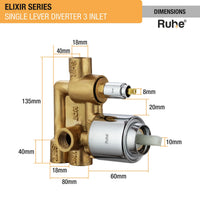 Elixir Brass Single Lever 3-Inlet (5-Way) Diverter Full Set