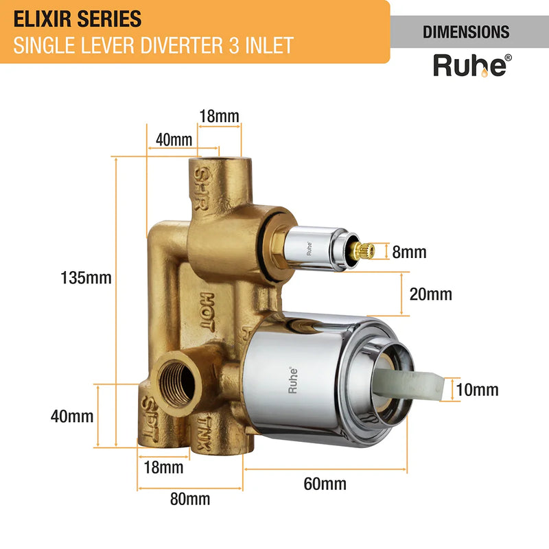 Elixir Single Lever 3-inlet (5 Way) Diverter - by Ruhe