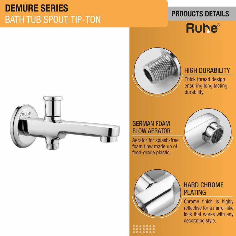 Demure Bathtub Tap with Tip-Ton Button (Only Spout)