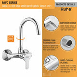 Pavo Single Lever Wall-mount Kitchen Sink Mixer Tap with Swivel Spout