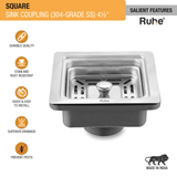 Square Sink Coupling (4 1/2 Inches)