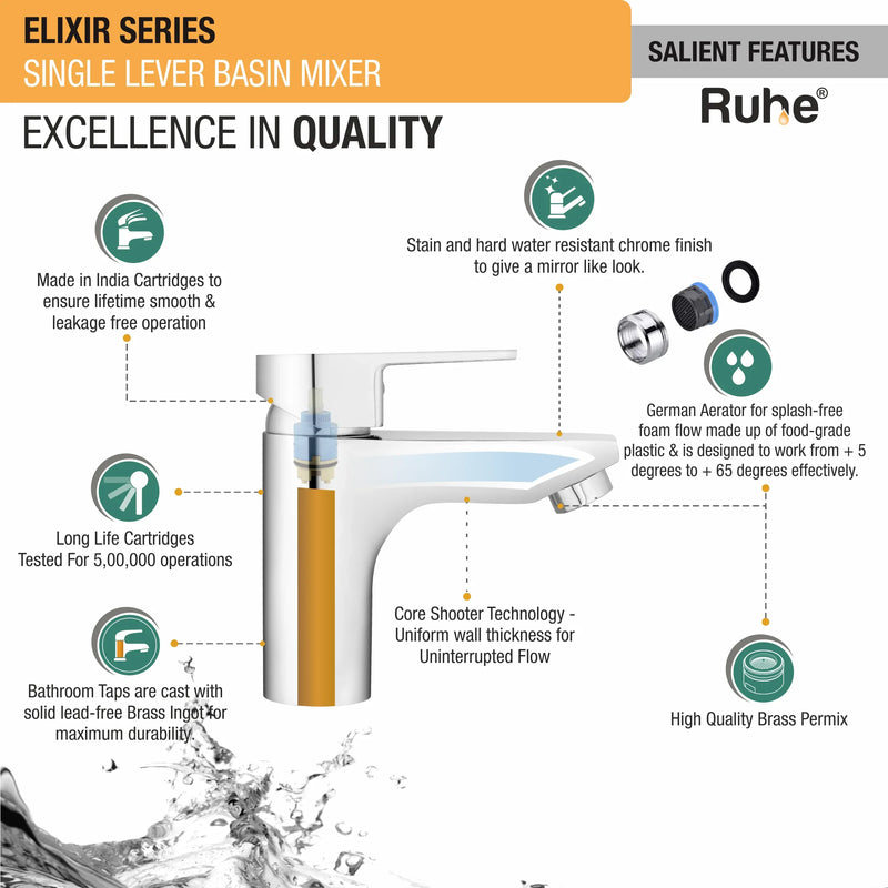 Elixir Single Lever Deck-mount Wash Basin Mixer Tap