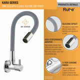 Kara Wall Mount Kitchen Sink Tap with Coloured Flexible Silicone Spout
