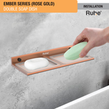 Ember Rose Gold Double Soap Dish (Space Aluminium) installation