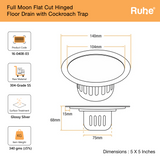 Round Full Moon Floor Drain with Cockroach Trap (5 Inches)