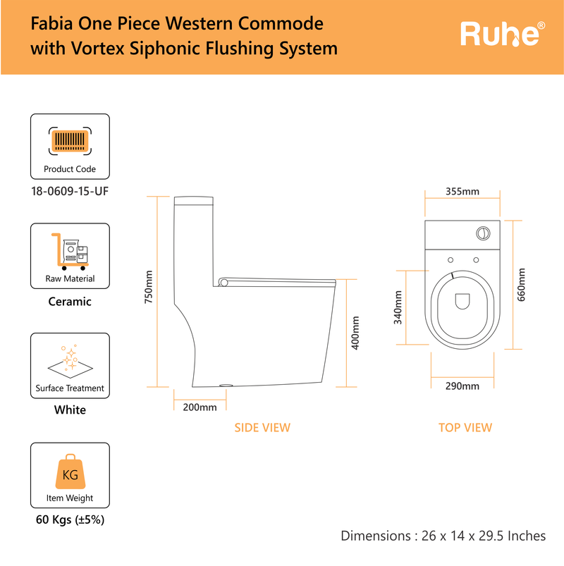 Fabia One-Piece Western Commode
