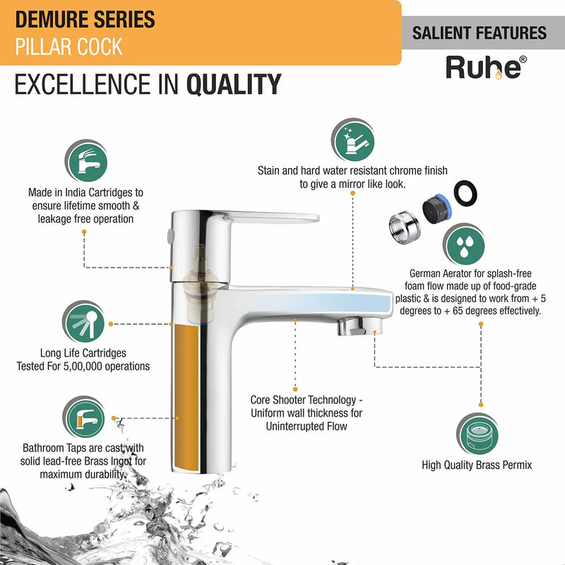 Demure Wash Basin Pillar Tap