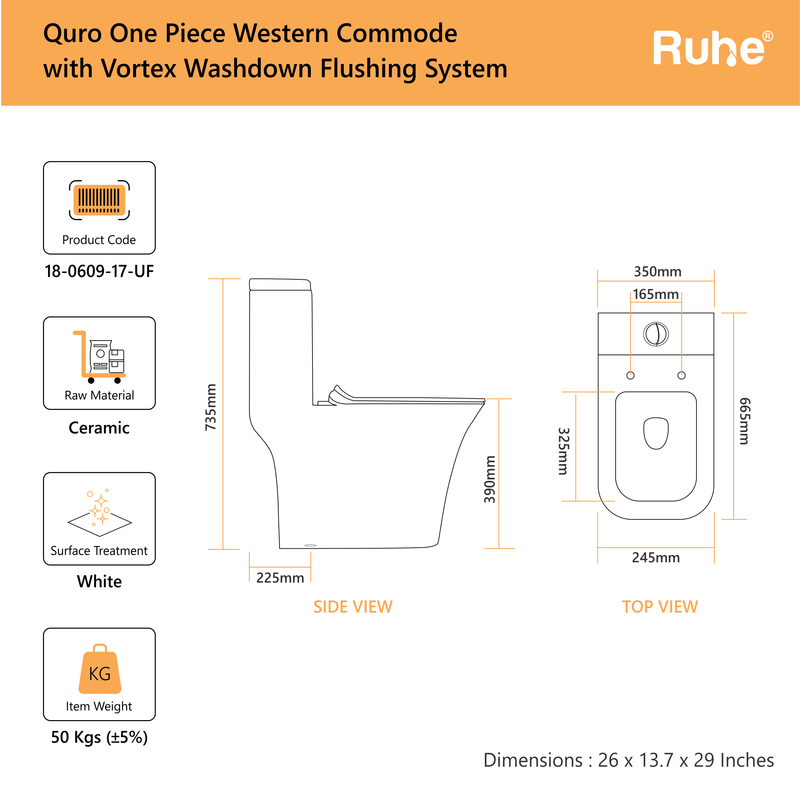 Quro One-Piece Western Commode