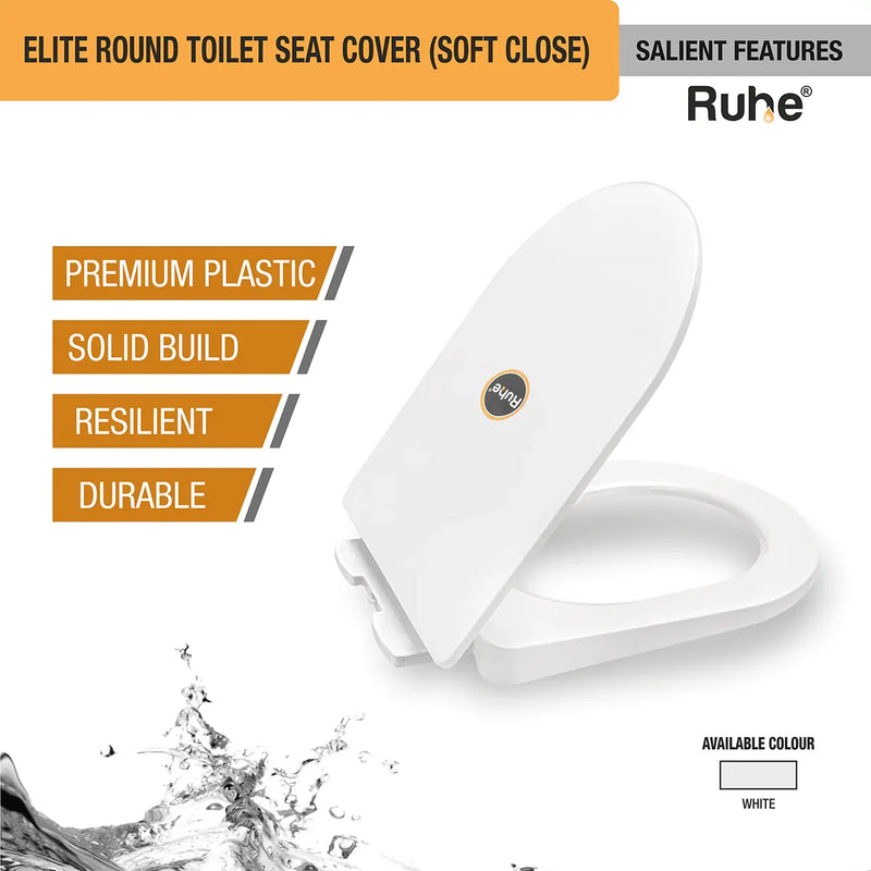 Elite Round Toilet Seat Cover (Soft Close)