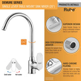 Demure Single Lever Deck-mount Kitchen Sink Mixer Tap with Swivel Spout
