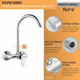 Eclipse Single Lever Wall-mount Kitchen Sink Mixer Tap with Swivel Spout