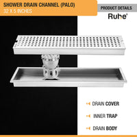 Palo 304-Grade Shower Drain Channel (5 Inches)