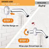 Round Half Bend Shower Arm