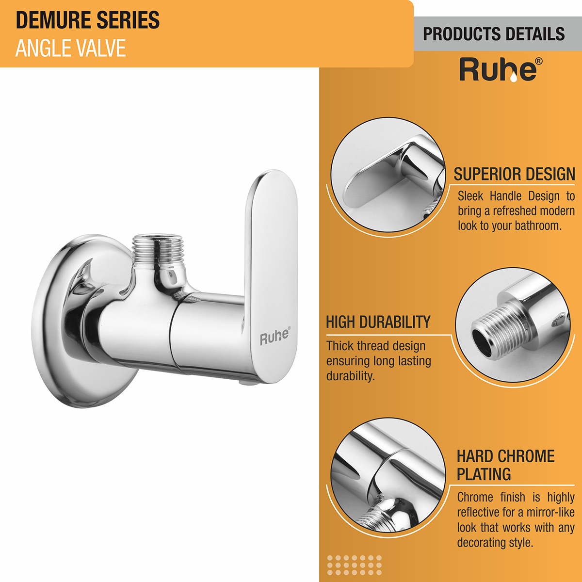 Demure Angle Valve Brass Faucet- by Ruhe®
