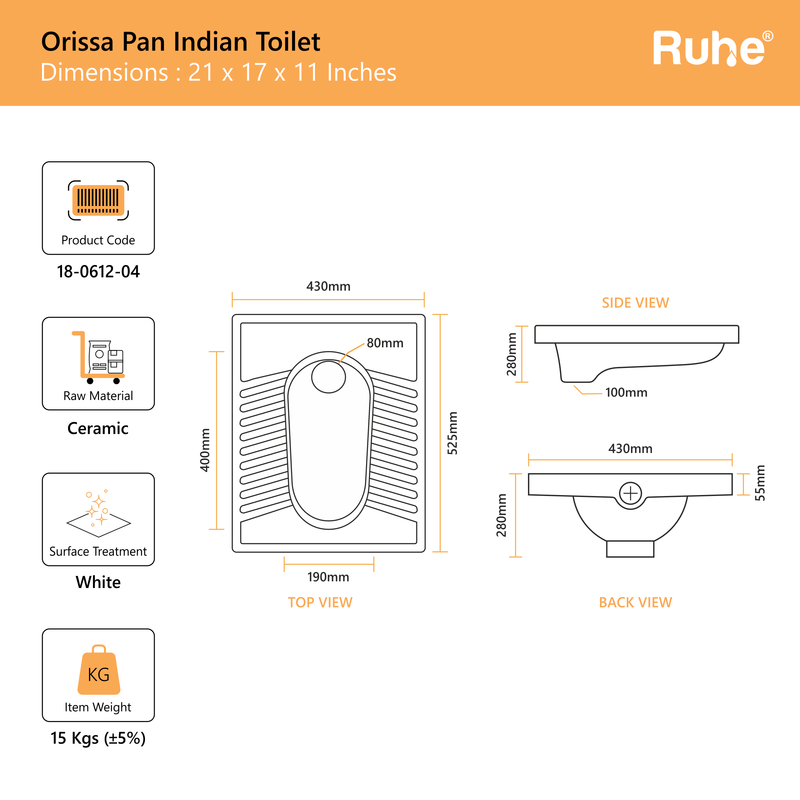 Orissa Pan Indian Toilet