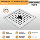 Sapphire Flat Cut Floor Drain