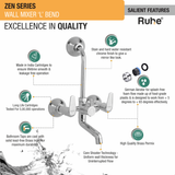 Zen Wall Mixer Tap with L Bend Pipe - by Ruhe