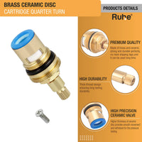 Brass Ceramic Disc Quarter-turn Cartridge (Pack of 4)