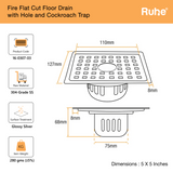 Fire Flat Cut Floor Drain with Cockroach Trap