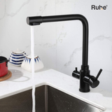 Trimm Table Mount Sink Mixer Faucet with RO Water Supply (Matte Black) 304-Grade SS - by Ruhe