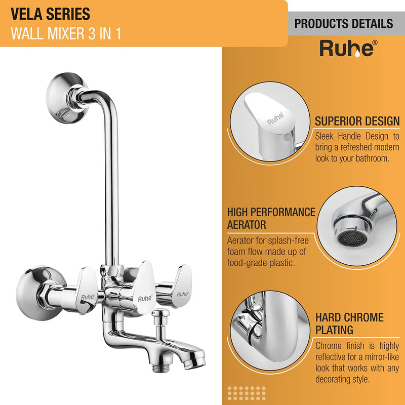 Vela 3-in-1 Wall Mixer Tap