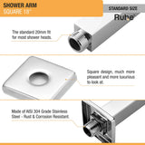 Square 304-Grade Shower Arm