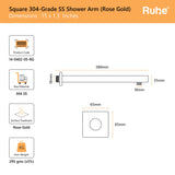 Square 304-Grade Shower Arm