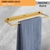 Ember Gold Towel Rod (Space Aluminium) installation