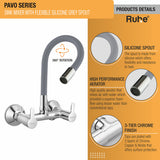 Pavo Sink Mixer Brass Faucet with Silicone Grey Flexible Spout product details like silicone spout, high quality aerator, 3 layer protection