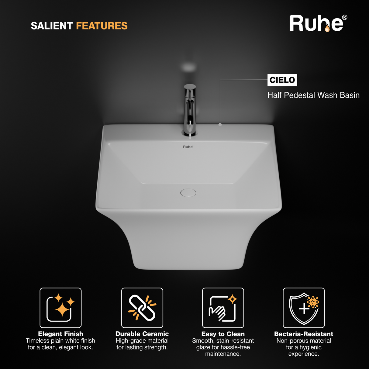 Cielo Half Pedestal Wash Basin