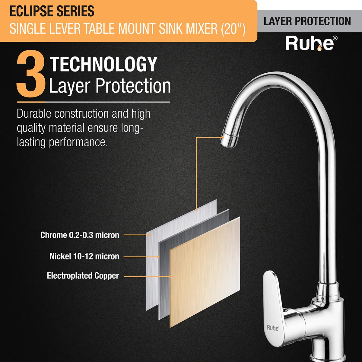 Eclipse Single Lever Deck-mount Kitchen Sink Mixer Tap with Swivel Spout