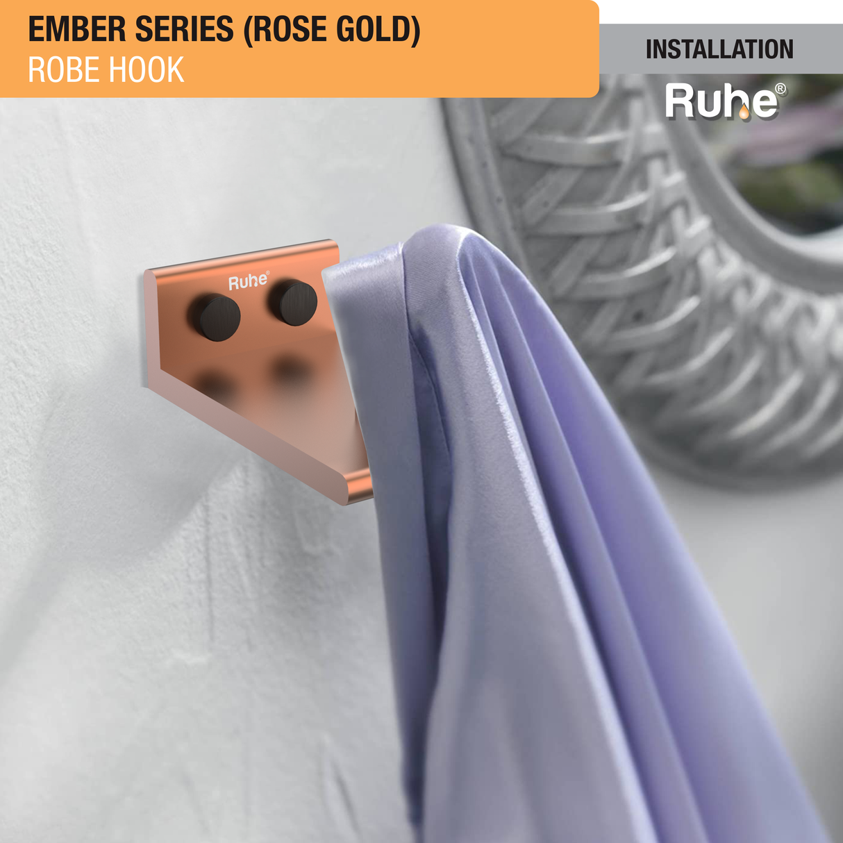 Ember Rose Gold Robe Hook (Space Aluminium) - by Ruhe®