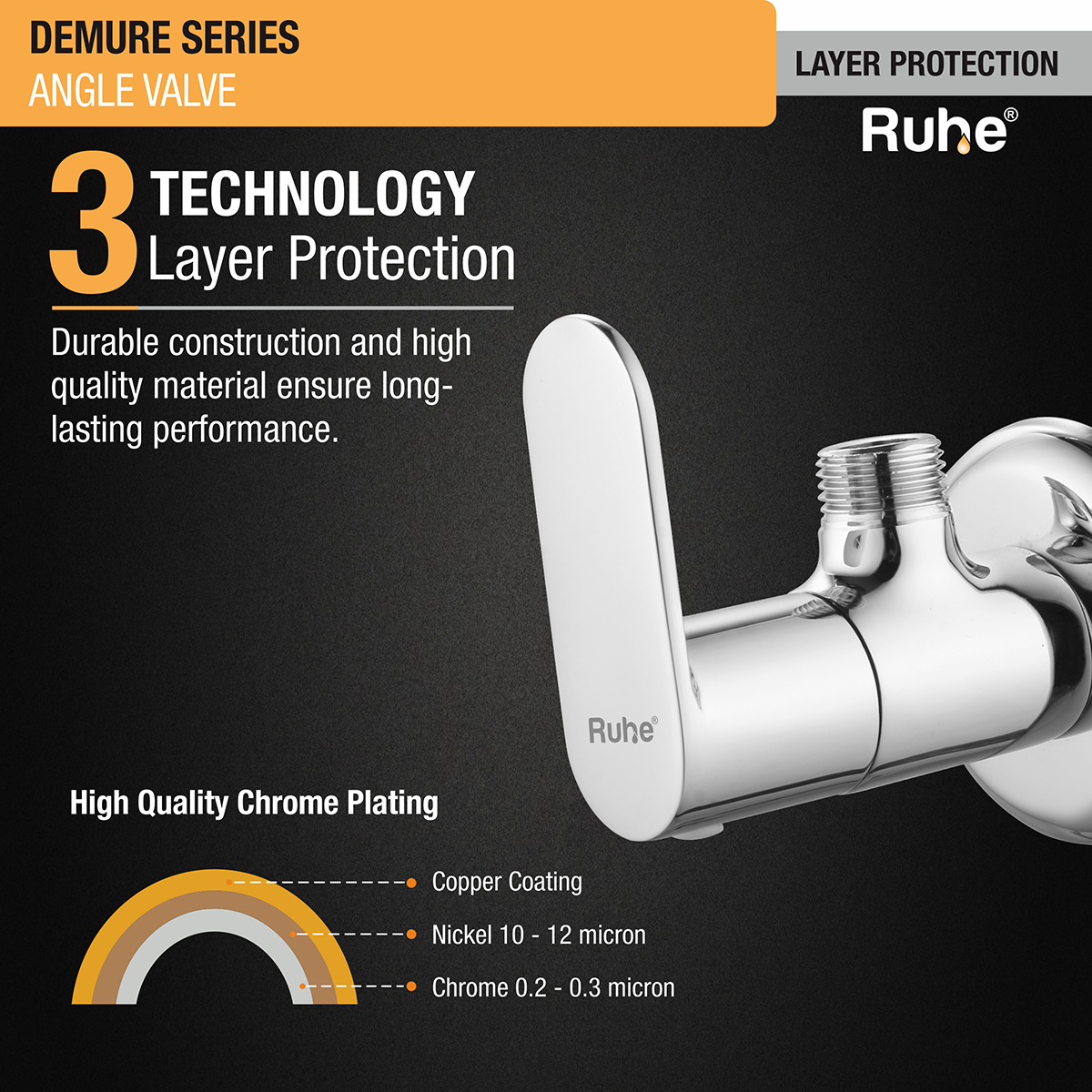 Demure Angle Valve Brass Faucet- by Ruhe®