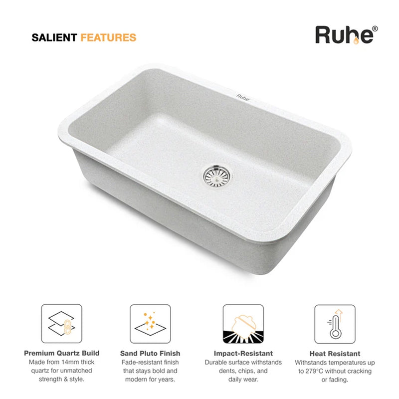 Quartz Single Bowl Kitchen Sink (31 x 19 x 9 Inches)